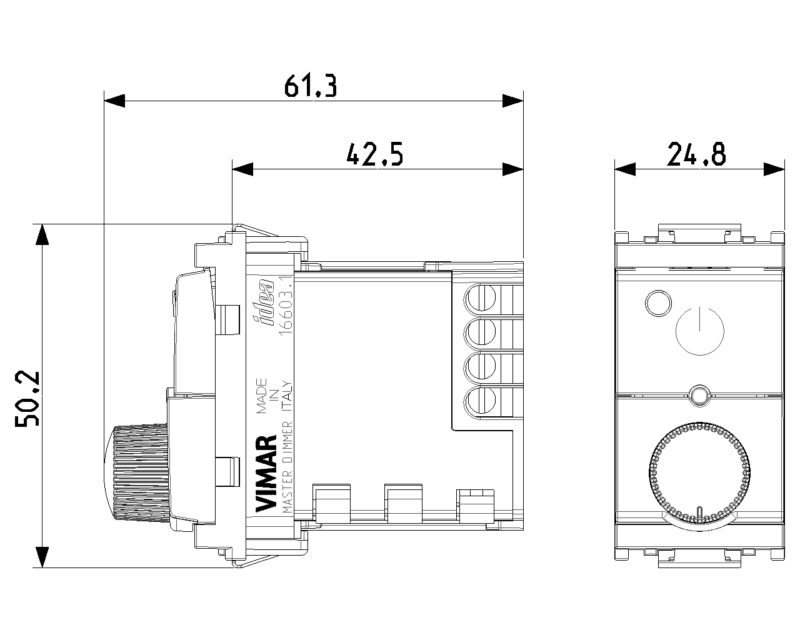 Univ.MASTER rotary-dimmer 230V grey - Image 2