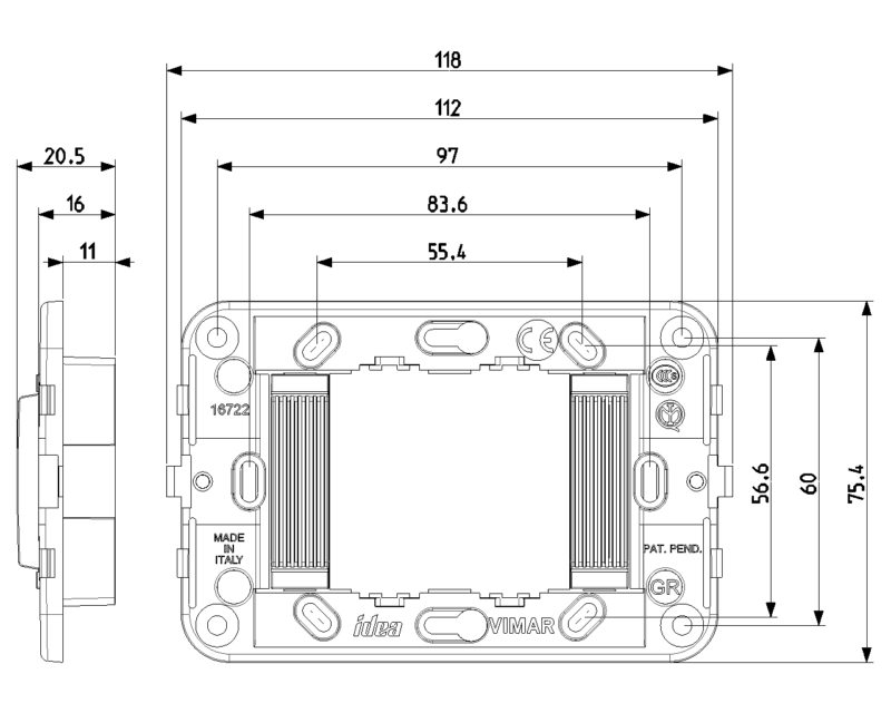 Frame 2M grooved front grey - Image 2