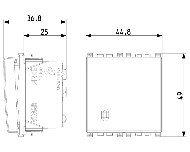 1P 10AX 1-way switch 2M grey - Image 2