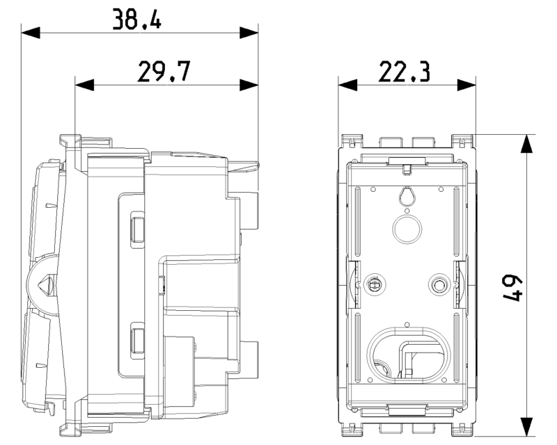 1P 10AX 1-way switch mechanism screwless - Image 2