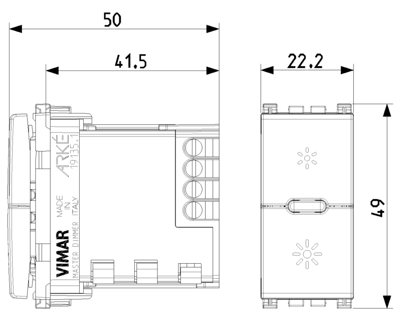 Universal MASTER dimmer 230V grey - Image 2