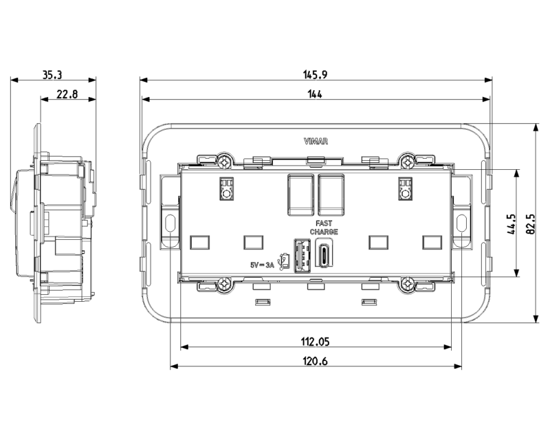 2 2P+E13ABS socket+red switch+A/C-USB gr - Image 2