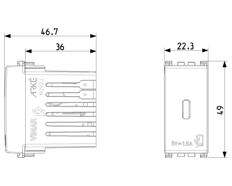 C-USB supply unit 5V 1,5A 1M grey - Image 2