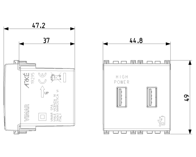 5V 2,1A USB supply unit 2M grey - Image 2