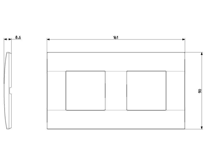 Plate 4M (2+2x71) technopolymer black - Image 2