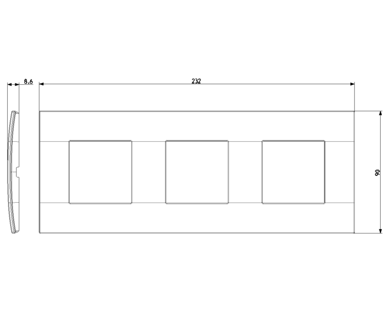 Plate 6M (2+2+2x71) metal matt graphite - Image 2