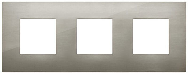 Plate 6M(2+2+2x71) metal brushed inox