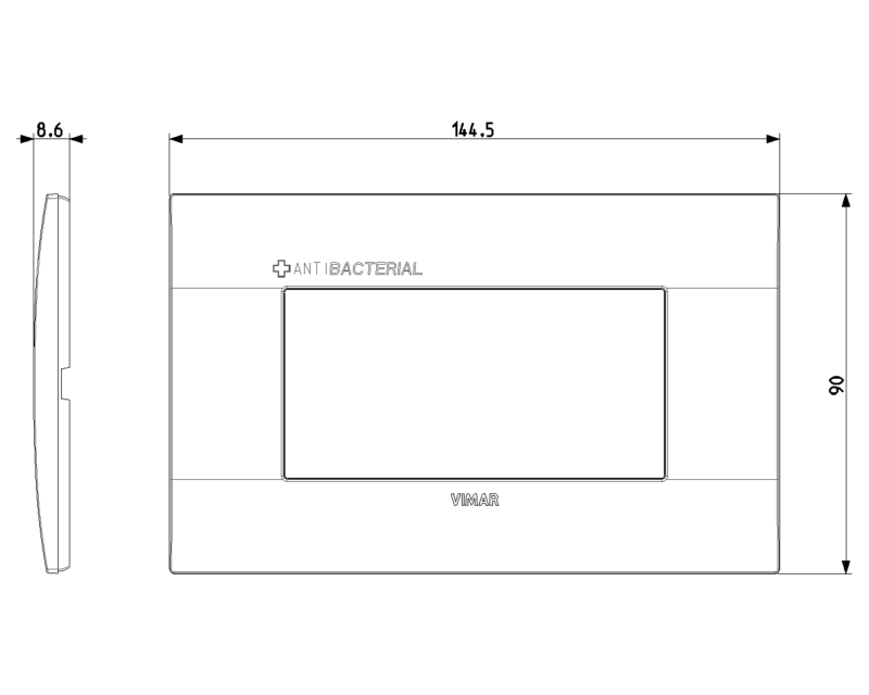 Classic plate 4M techno antibact. black - Image 2