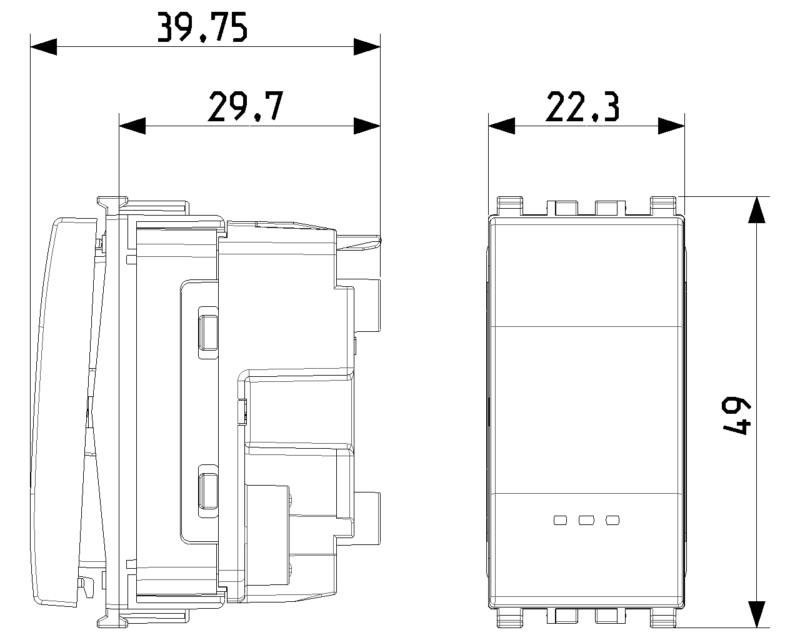 1P 10AX 1-way switch screwless grey - Image 2