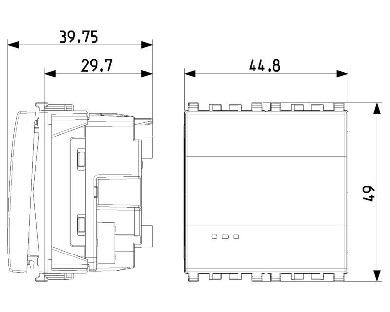 1P 10AX 2M 1-way switch screwless grey - Image 2