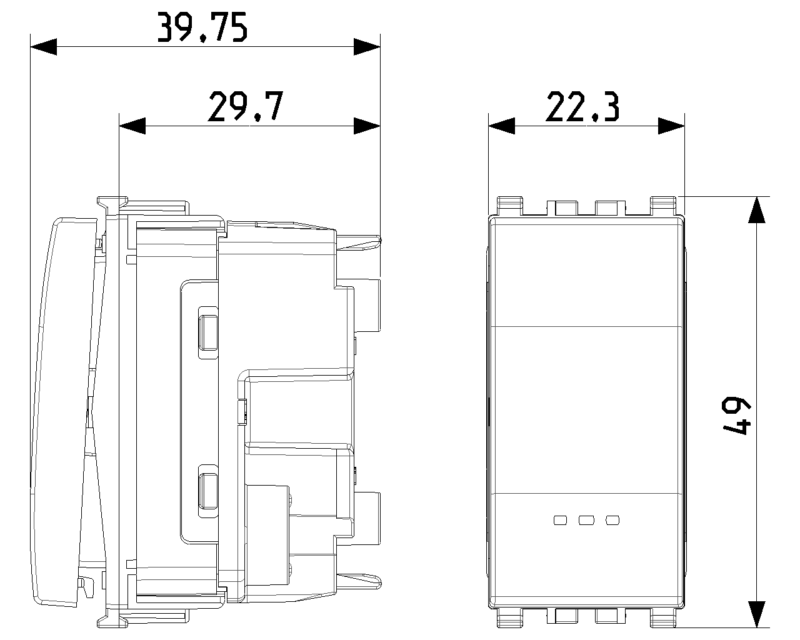 1P 10AX 2-way switch screwless grey - Image 2