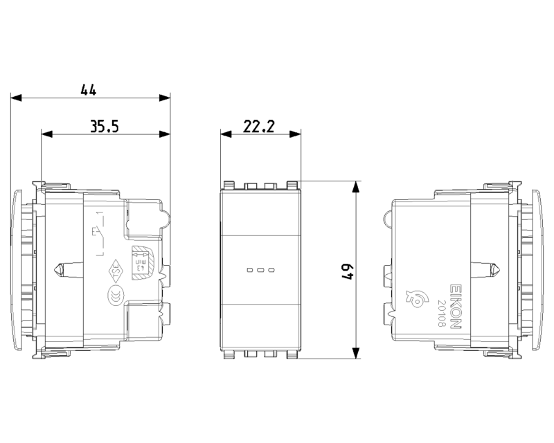 Axial 1P NO 10A push button grey - Image 2