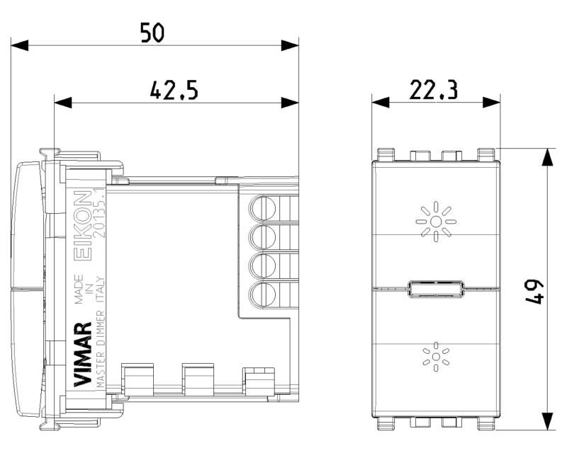 Universal MASTER dimmer 230V grey - Image 2