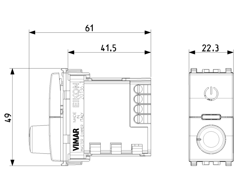 Univ.MASTER rotary-dimmer 230V grey - Image 2