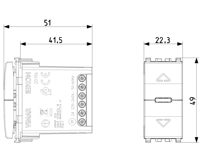 Quid -Rolling shutters 2-way switch grey - Image 2