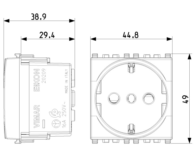 2P+E 16A P30 outlet grey - Image 2