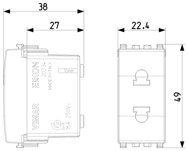 2P 16A USA+EU SICURY outlet ø4,8mm grey - Image 2