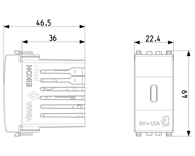 C-USB supply unit 5V 1,5A 1M grey - Image 2