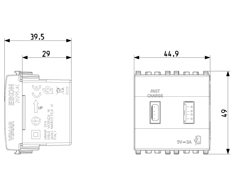 A+C-USB supply unit 5V 3A 2M grey - Image 2