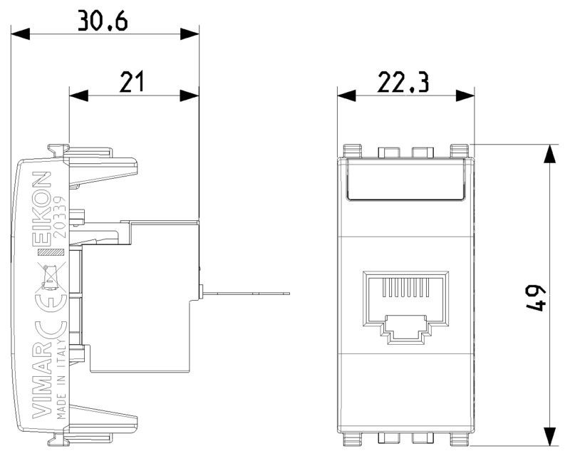 RJ45 Cat5e Netsafe FTP110 outlet grey - Image 2