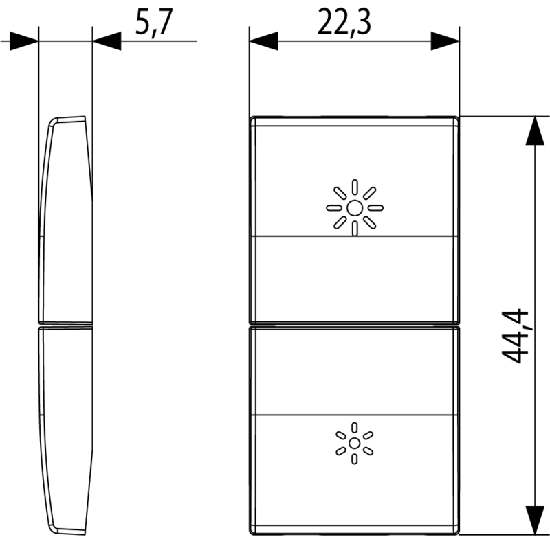 2 half buttons 1M regulation symbol grey - Image 2