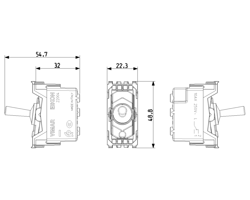 1P 10AX 2-way switch Vintage white - Image 2