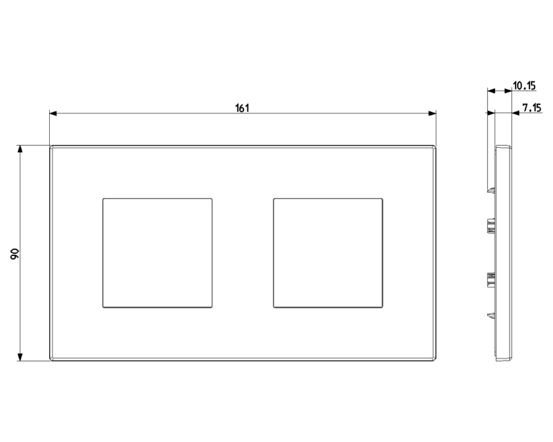 Plate 4M (2+2)x71mm metal matt white - Image 2