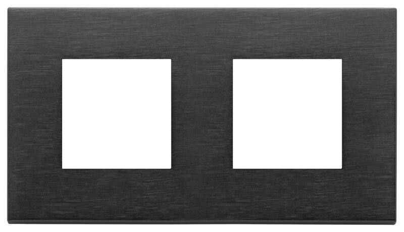 Plate 4M (2+2)x71mm metal  brushed black