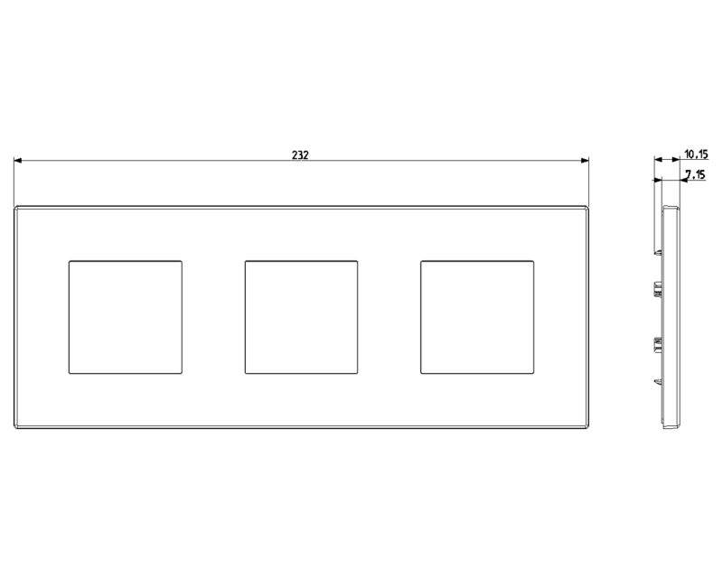 Plate 6M (2+2+2)x71mm metal matt white - Image 2