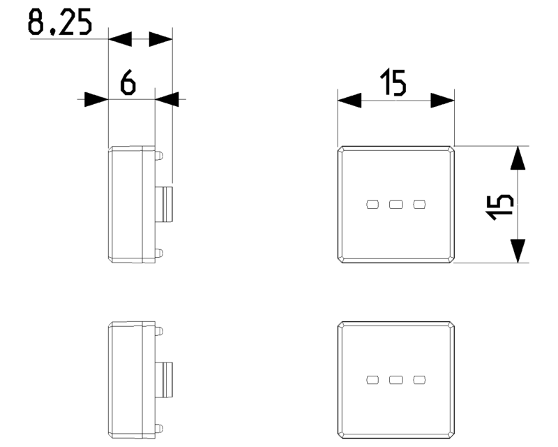 2 buttons Flat w/o symbol lightable whit - Image 2