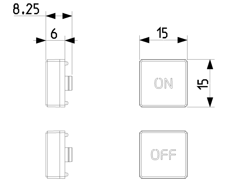 2 buttons Flat ON/OFF white - Image 2