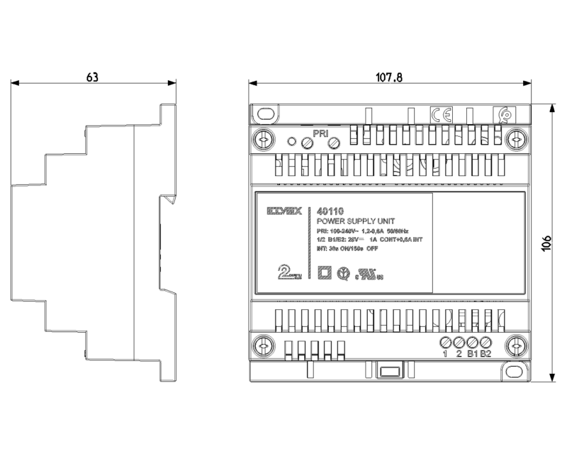 Supply unit 2F+ 100-240V 1 OUT 1,6A - Image 2