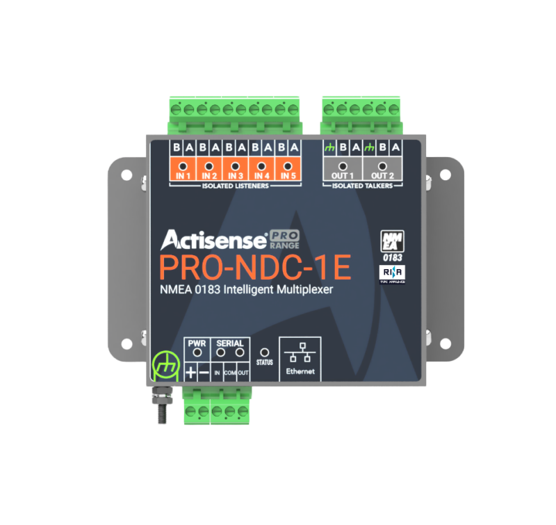 5 inputs and 2 ISO-Drive outputs, Ethernet, NMEA 2000 and serial connections