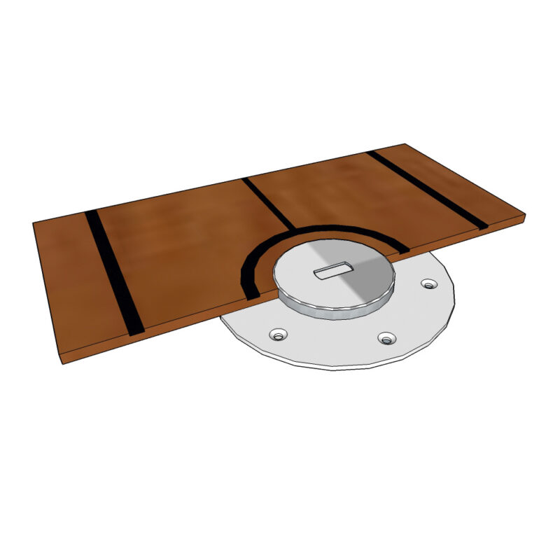 Quick Release Marine / hidden base / mounting plate Ø 150 mm /  visible surface Ø 90 mm / STS 316 / mirror polished