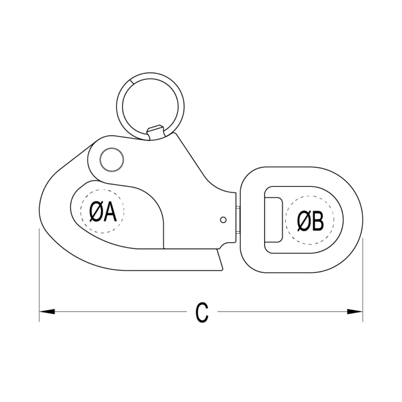 Snap Shackle Swivel 70mm overall length - Image 2