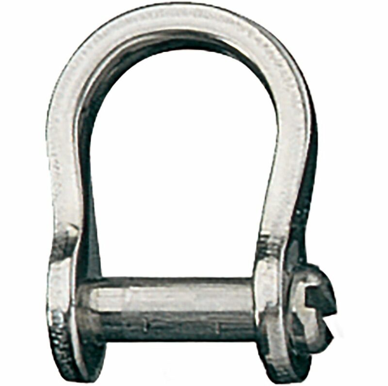 Stainless Steel Bow Shackle, 1/8" Pin, Slotted Head