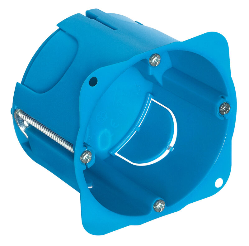 Round flush-mount box f/hollow wall blue