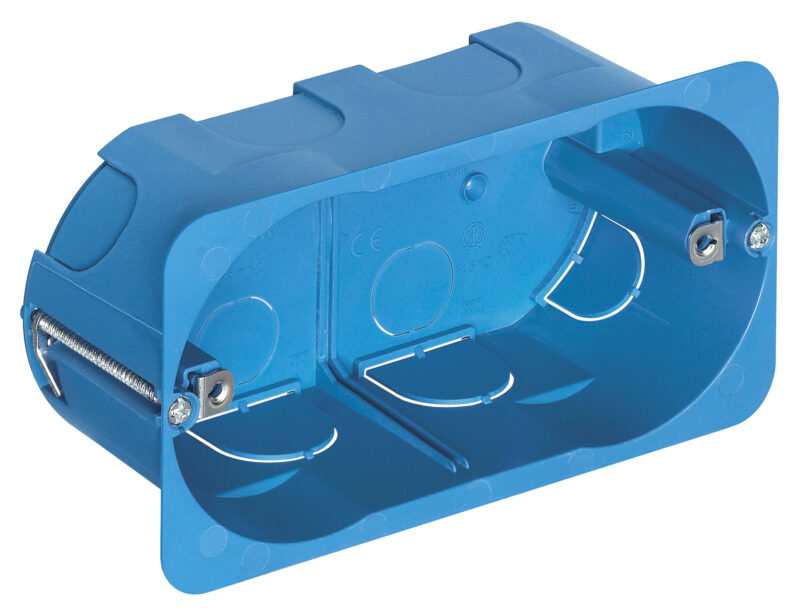 Flush-mount box 4M f/hollow walls blue